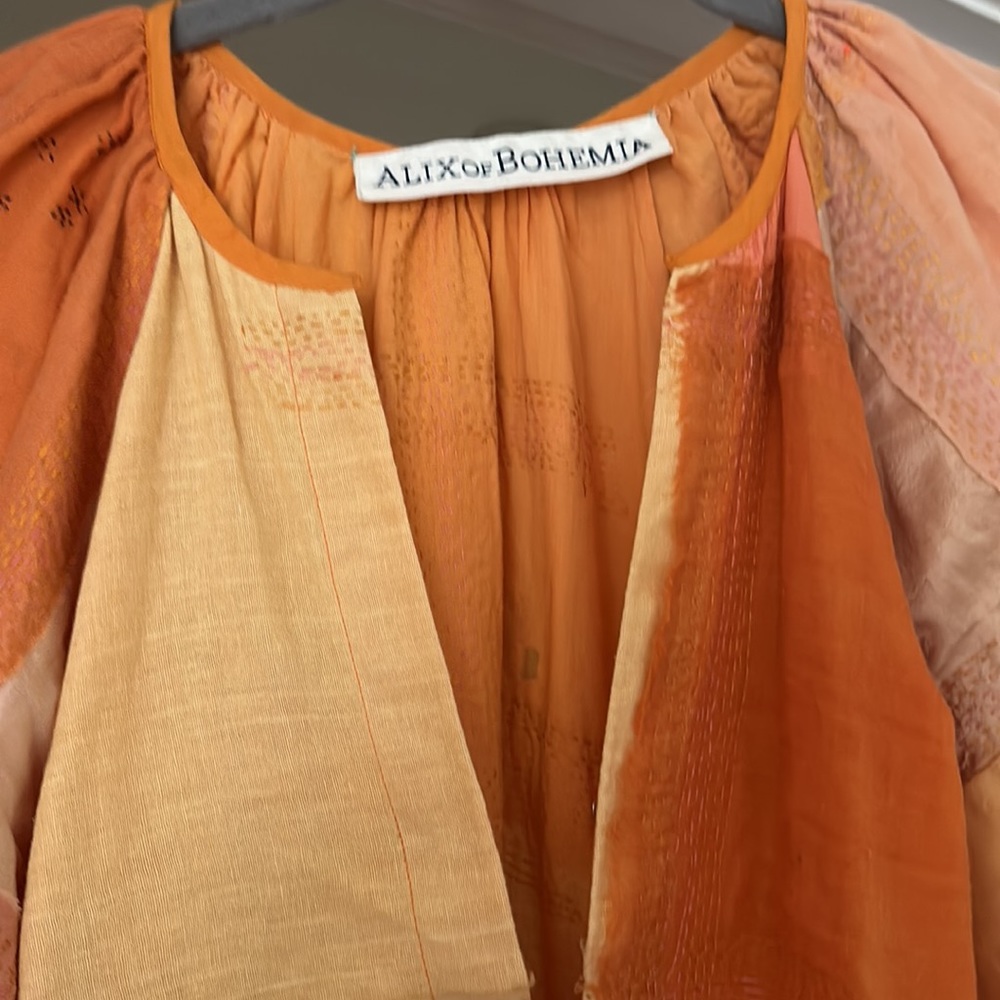 ALIX of Bohemia dress shades of yellow orange vintage saris CELESTE - Picture 4 of 11